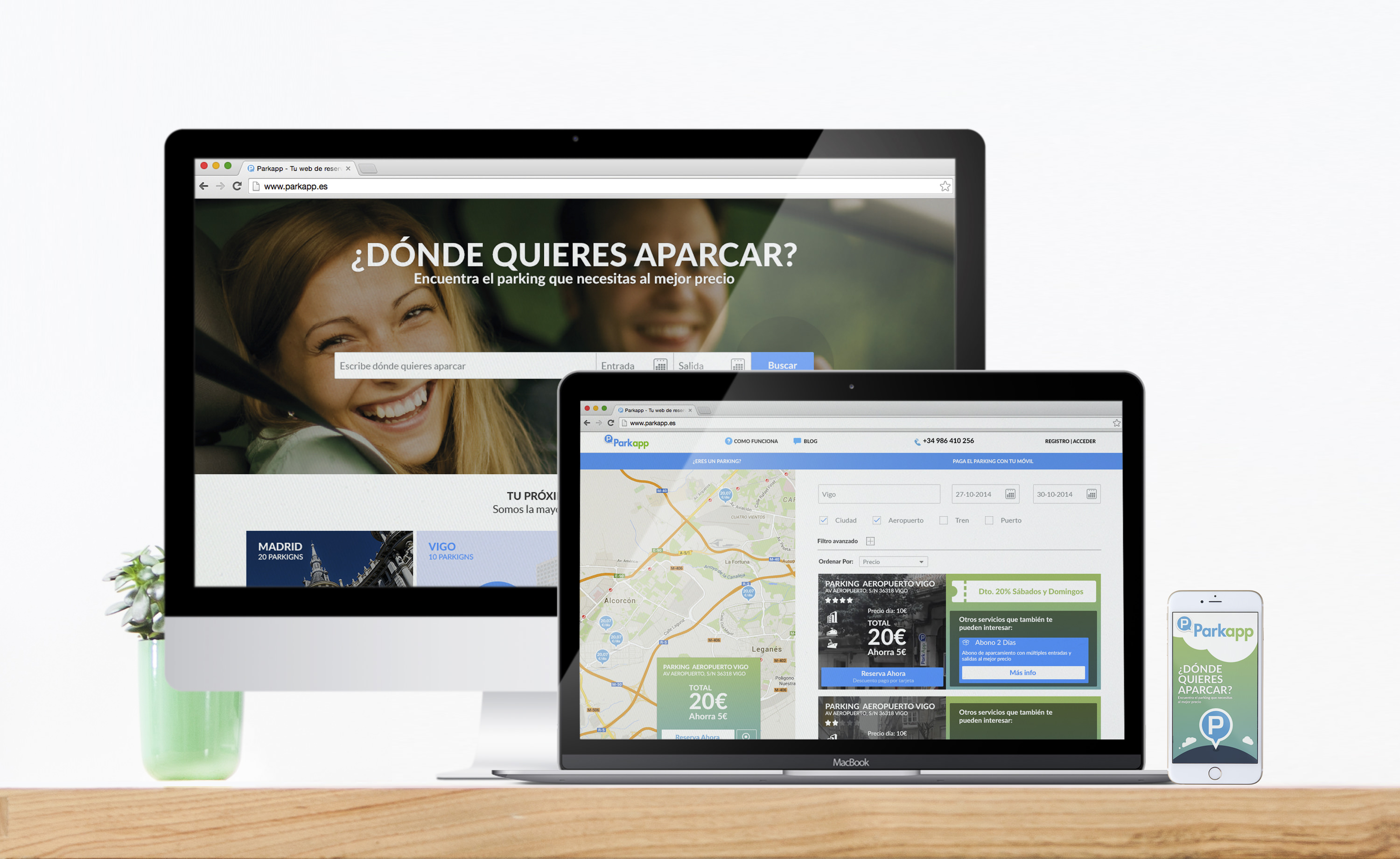 Diseño web y app de Parkapp